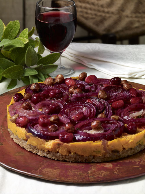 Sweet potato, sage and onion tart The Vegan Society